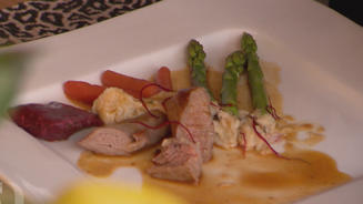 Lammfilet mit Ingwer-Jus & Bohnencreme