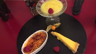 Crème brûlée mit Ananas-Sorbet
