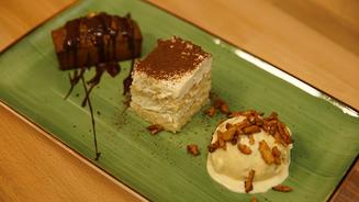 Apfel-Tiramisu mit Mandeln