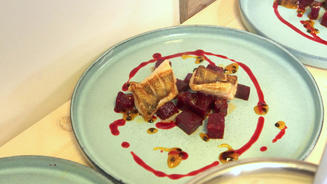 Zanderfilet mit roter Bete