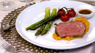 Roastbeef auf Süßkartoffelstampf