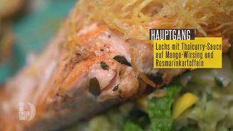 Gebratener Lachs auf Sahne-Wirsing