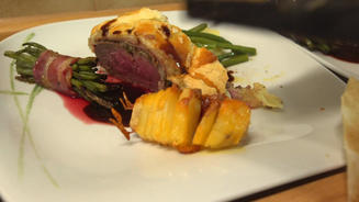Rinderfilet Wellington mit Bohnen