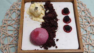 Brombeeren mit Erde