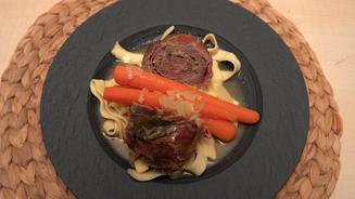 Kalbsroulade mit Ingwer Möhren