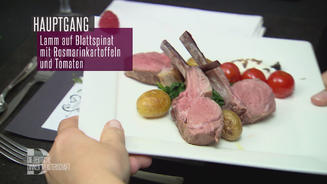 Rosa Krune vum Lämmche op Blattspinat