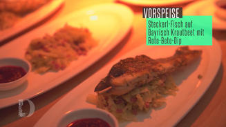 Nussiger Steckerlfisch auf Weißkohl