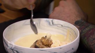 Stollenvaration mit Eis und Zabaglione