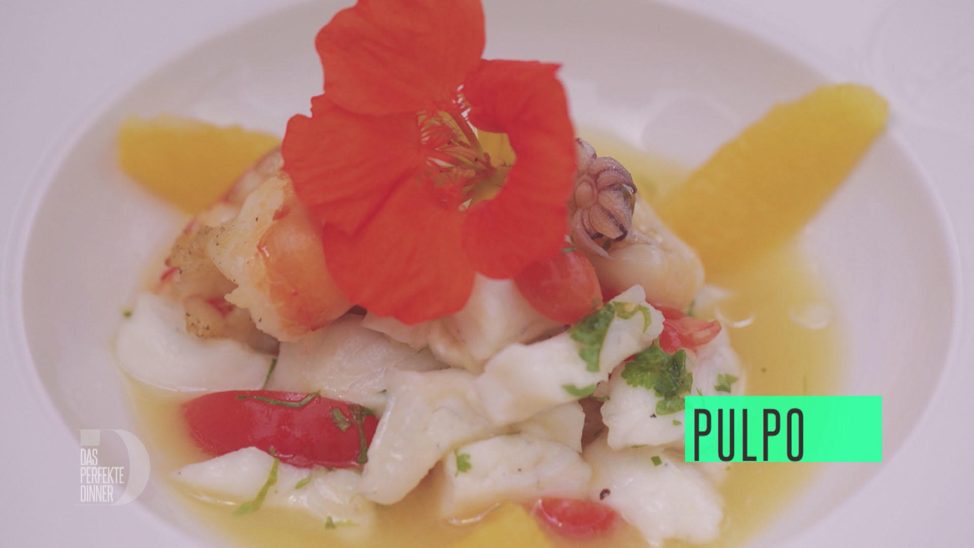 Ceviche von Wildem Steinbutt, Riesengarnele und Pulpo