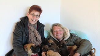 Hundefamilie in Not