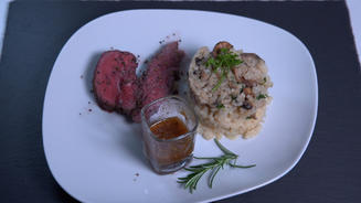 Rinderfilet mit Pilzrisotto