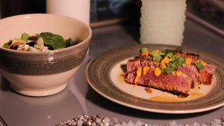 Salat mit Kürbis und Birnen