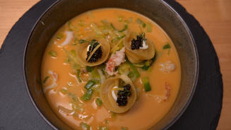Flusskrebs mit Tortellini