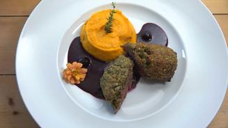 Rehrücken mit Kürbispüree