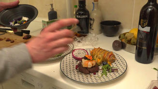 Surf and Turf von Rind und Garnele