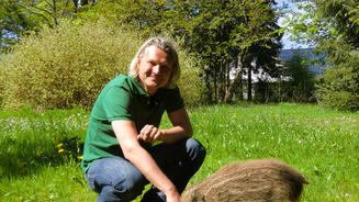 Frank Weber bei Schweinchen Paul