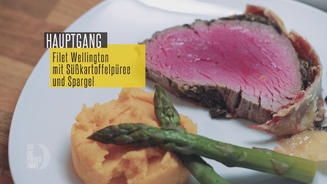 Filet Wellington mit Süßkartoffelpüree