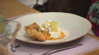 Gebratener Seeteufel mit Wan-Tan