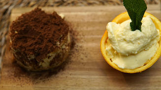 Tiramisu und Orange