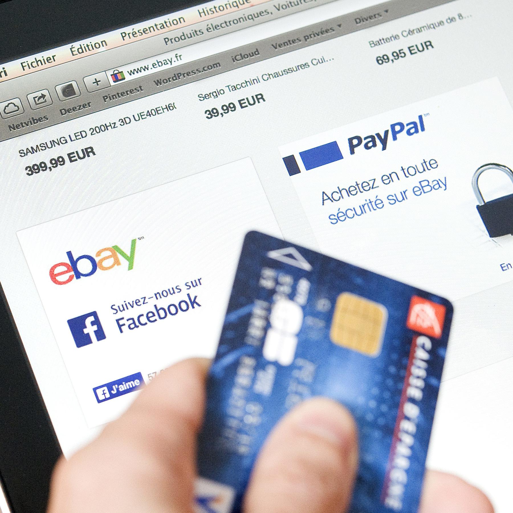 Illustration sur Ebay, les achats en ligne Illustration sur Ebay, les achats en ligne