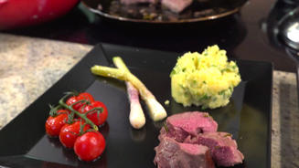 Lammlachse mit Kartoffel-Kresse-Stampf