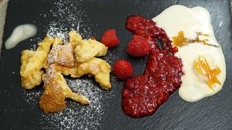 Leinöleisparfait und Kaiserschmarrn