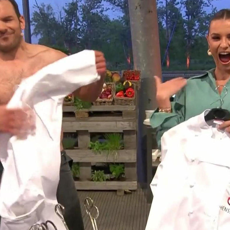 Oh là là! Nicht nur Moderatorin Laura Wontorra gefällt, was sie DA sieht...