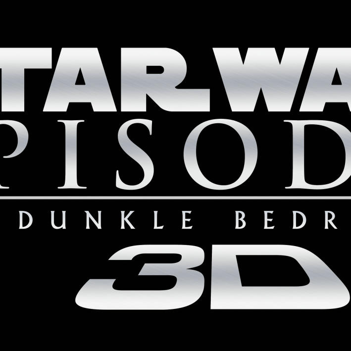 Star Wars Episode 1 3D Titelschriftzug schwarz Star Wars Episode 1 3D Titelschriftzug schwarz