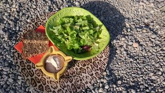 Blattsalat mit Früchten