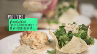 Wingertsalat in der Parmesanhippe