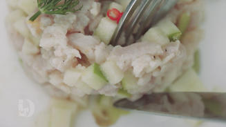 Saiblingstatar mit Avocadocreme