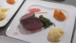 Lammlachse mit Portwein-Chilisauce