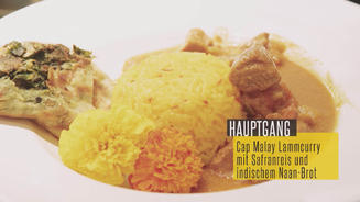 Cap Malay Lammcurry mit Safranreis