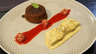 Kalter Kürbis und warmer Kuchen