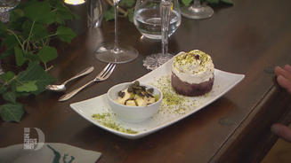 Sahniges Käferbohnentörtchen an Kernöl