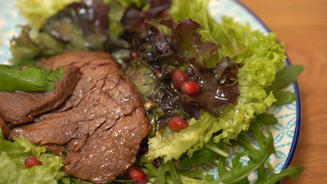 Fruchtsalat mit Riesengarnelen