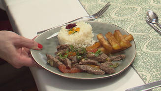 Rind "Lomo Saltado" mit Gemüse