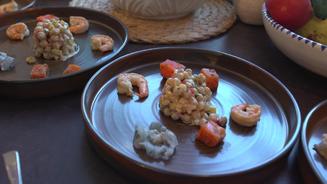 Bayerische Garnele und Lachs