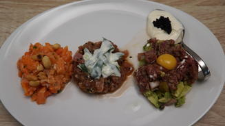 3-mal Tatar: Rind, Thunfisch, Lachs