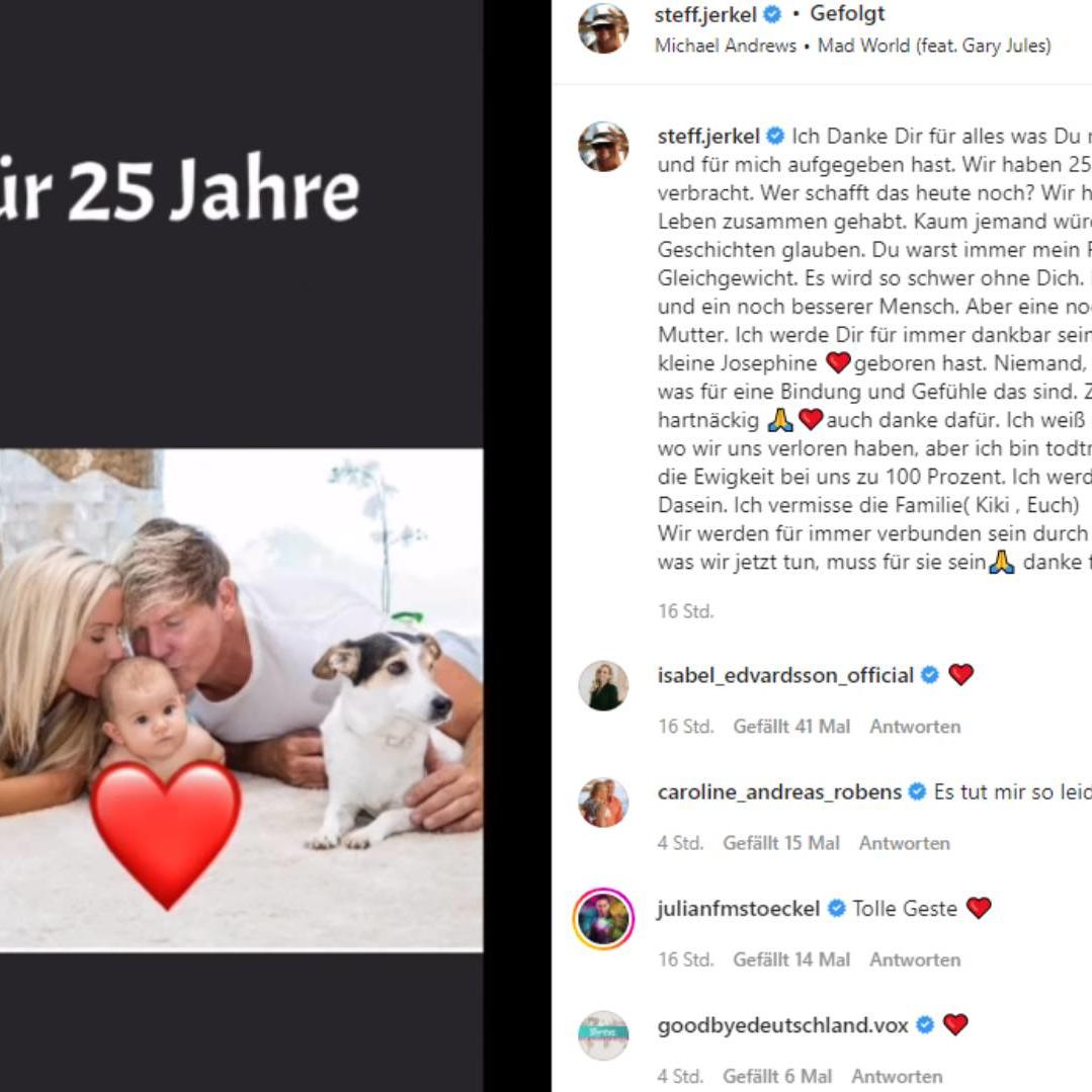 Steff Jerkel bedankt sich auf Instagram bei Peggy Steff Jerkel bedankt sich auf Instagram bei Peggy