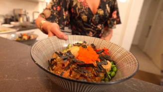 Ninja Bowl mit Fisch-Freier