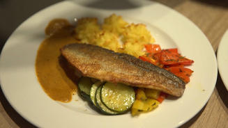 Gebratener Wolfsbarsch