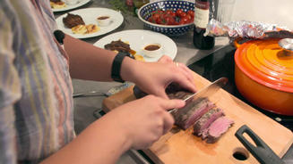 Zweierlei vom Eifelrind mit Gratin