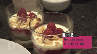 Mascarponecreme mit Himbeermousse