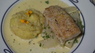 Zander auf Kohlrabi-Spalten