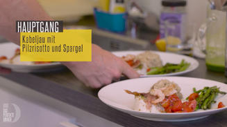 Kabeljau mit Pilz-Risotto