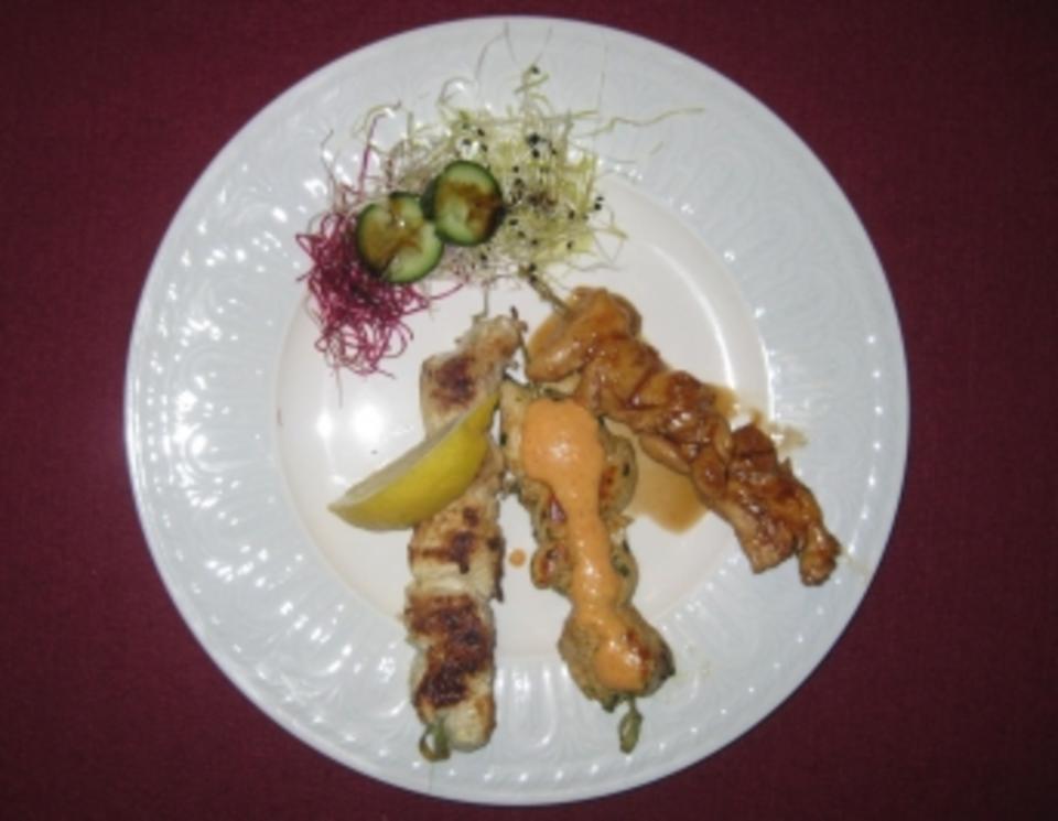 Das perfekte Dinner Rezepte - Hähnchenspieße - Dreierlei Chicken-Lanzen