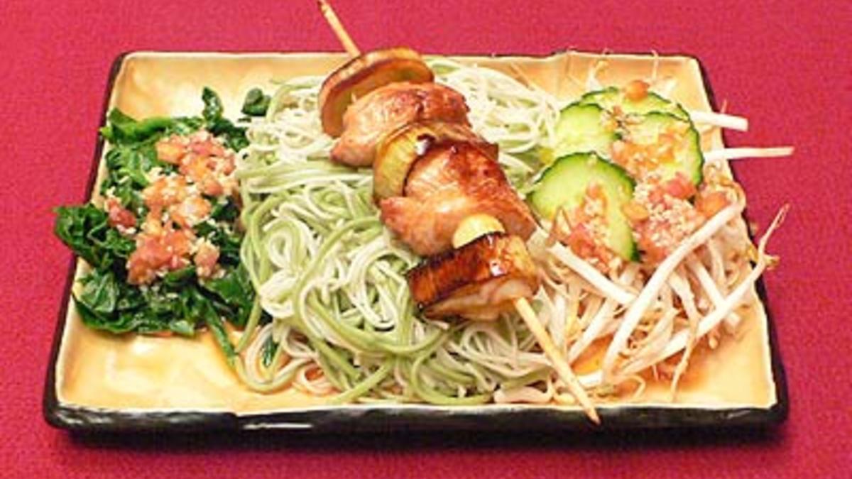 Das perfekte Dinner Rezepte - Somen-Nudeln mit Yakitori