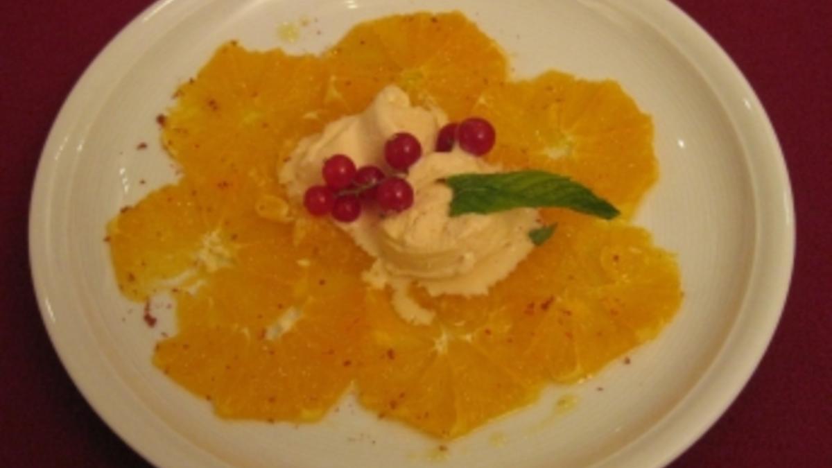 Das perfekte Dinner Rezepte - Orangencarpaccio mit Olivenöl und rotem ...