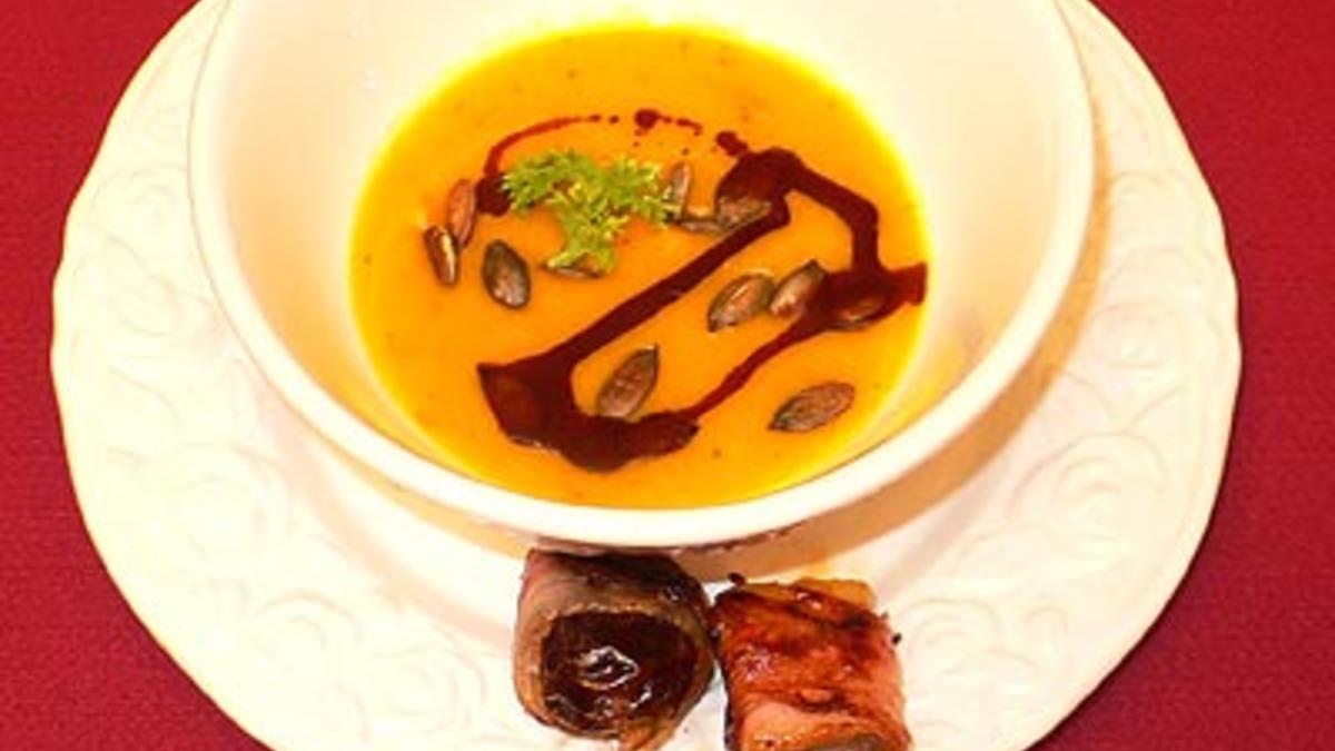 Das perfekte Dinner Rezepte - Kürbiscremesuppe mit Ananas- und ...